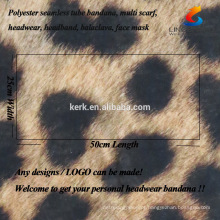 Leopardo sem costura multifuncional lenço tubo personalizado logotipo bandanas headwear
